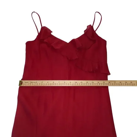 Vtg 90s Y2K City Triangles Red Asymmetrical Ruffle Dress Whimsigoth Fairy 11 - Picture 4 of 10